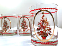 Load image into Gallery viewer, Otagiri Signed Mid-Century Christmas Tree Double Old Fashion Glasses (Set of 4)
