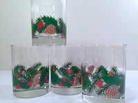 Load image into Gallery viewer, Libbey Pinecone and Holly Double Old Fashion Glasses (Set of 4)
