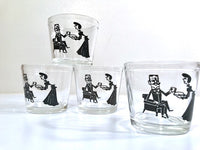 Load image into Gallery viewer, Hazel Atlas Mid-Century Cocktail Time Double Whiskey Glasses (Set of 4)

