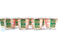 Load image into Gallery viewer, Pasinski - Mid-Century 22-Karat Gold Christmas Holiday Old Fashion Glasses (Set of 8)
