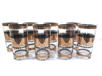 Load image into Gallery viewer, Culver Signed Mid-Century 22-Karat Gold Samoa Glasses (Set of 8)
