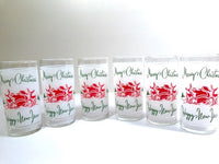 Load image into Gallery viewer, Federal Glass Santa and Reindeer Season Greetings Glasses (Set of 6)
