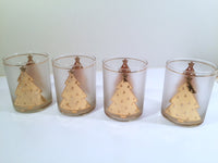 Load image into Gallery viewer, Culver Signed Mid-Century Lord and Taylor 22-Karat Gold Christmas Tree Double Old Fashion Glasses (Set of 4)
