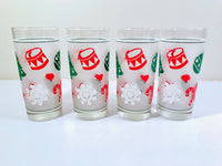 Load image into Gallery viewer, Culver Signed Mid-Century Frosted Christmas Glasses (Set of 4)
