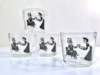 Load image into Gallery viewer, Hazel Atlas Mid-Century Cocktail Time Double Whiskey Glasses (Set of 4)
