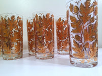 Load image into Gallery viewer, Culver Signed Mid-Century 22-Karat Gold Foliage Glasses (Set of 8)
