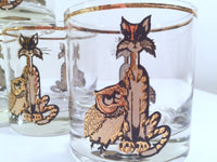 Load image into Gallery viewer, Culver Signed Mid-Century Pussy Cat and Owl Glasses (Set of 7)
