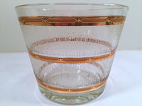 Load image into Gallery viewer, Culver Mid-Century Glass Ice Bucket with Frosted Ice and 22-Karat Gold Band Design

