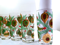 Load image into Gallery viewer, Culver Signed Mid-Century Christmas Tree with Bird and Ornament Highball Glasses (Set of 6)
