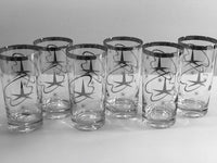 Load image into Gallery viewer, Mid-Century Silver Atomic Star Glasses (Set of 6)
