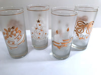 Load image into Gallery viewer, Culver Mid-Century 22-Karat Gold &amp; White Christmas Highball Glasses (Set of 4)
