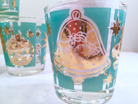 Load image into Gallery viewer, Mid-Century Turquoise and 22-Karat Gold Old Fashion Glasses (Set of 6)
