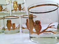 Load image into Gallery viewer, Culver - Signed 22-Karat Gold Retro Owl Old Fashion Glasses (Set of 6)
