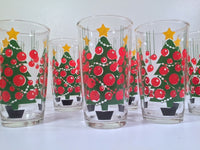 Load image into Gallery viewer, Hazel Atlas Mid-Century Gay Glasses Retro Christmas Trees (Set of 8 With Original Box)
