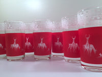 Load image into Gallery viewer, Libbey Mid-Century Reindeer Christmas Glasses - Rare Stock Pattern (Set of 8)
