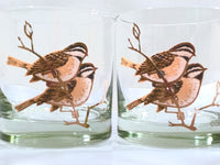 Load image into Gallery viewer, Couroc Signed Mid-Century Chickadee Lowball Glasses (Set of 4)
