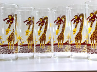 Load image into Gallery viewer, Federal Glass Mid-Century Monkey and Giraffe Tall Collins Glasses (Set of 6)
