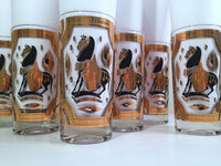 Load image into Gallery viewer, Fred Press Signed Mid-Century Trojan Horse Highball Glasses (Set of 4)
