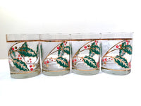 Load image into Gallery viewer, Culver Signed Mid-Century Holly Leaf Double Old Fashion Glasses (Set of 4)
