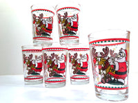 Load image into Gallery viewer, Vintage Santa and Rudolph Glasses (Set of 6)
