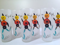 Load image into Gallery viewer, Federal Glass Mid-Century Blue Hey Wait for Me Tall Collins Glasses (Set of 6)
