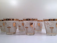 Load image into Gallery viewer, Mid-Century &quot;Birds and the Bees&quot; Double Old Fashion Glasses (Set of 6)
