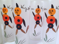 Load image into Gallery viewer, Federal Glass Mid-Century Brown Hey Wait for Me Tall Collins Glasses (Set of 6)
