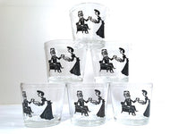 Load image into Gallery viewer, Hazel Atlas Mid-Century Cocktail Time Double Whiskey Glasses (Set of 6)
