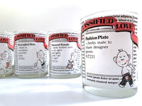 Load image into Gallery viewer, Culver Signed Vintage Classified Love Double Old Fashion Glasses (Set of 4)
