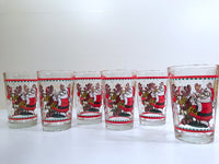 Load image into Gallery viewer, Vintage Santa and Rudolph Glasses (Set of 6)

