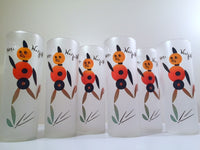 Load image into Gallery viewer, Federal Glass Mid-Century Brown Hey Wait for Me Tall Collins Glasses (Set of 6)
