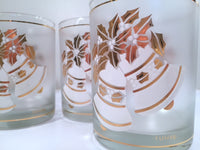Load image into Gallery viewer, Culver- Signed Mid-Century 22-Karat Gold &amp; White Christmas Bells Glasses (Set of 4 with Original Box)
