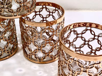 Load image into Gallery viewer, Imperial Glass Mid-Century Golden Chains Double Old Fashion Glasses (Set of 4)
