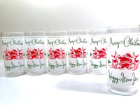 Load image into Gallery viewer, Federal Glass Santa and Reindeer Season Greetings Glasses (Set of 6)
