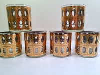 Load image into Gallery viewer, Culver - Signed Mid-Century Pisa 22-Karat Gold Low-Ball Rock Glasses (Set of 6)
