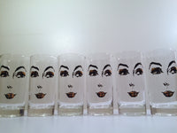 Load image into Gallery viewer, Mid-Century Glamour Gal Face Glasses (Set of 6)
