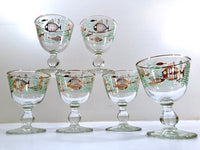 Load image into Gallery viewer, Libbey Mid-Century Marine Life Atomic Fish Sherbet and Cordial Glasses (Set of 6)
