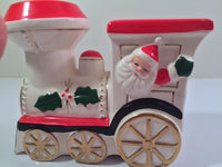 Load image into Gallery viewer, Vintage Santa and Elf Christmas Train Bank
