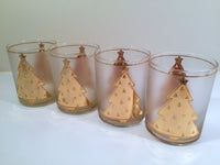 Load image into Gallery viewer, Culver Signed Mid-Century Lord and Taylor 22-Karat Gold Christmas Tree Double Old Fashion Glasses (Set of 4)
