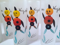 Load image into Gallery viewer, Federal Glass Mid-Century Blue Hey Wait for Me Tall Collins Glasses (Set of 6)
