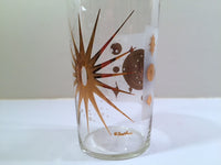 Load image into Gallery viewer, Fred Press Signed Mid-Century Frosted White &amp; 22-Karat Gold Atomic Starburst Pitcher

