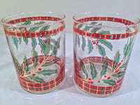 Load image into Gallery viewer, Culver Signed Mid-Century Christmas Holly and Berry Double Old Fashion Glasses (Set of 4)
