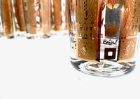 Load image into Gallery viewer, Georges Briard Signed Mid-Century Golden Crown Highball Glasses (Set of 8)
