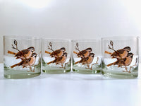 Load image into Gallery viewer, Couroc Signed Mid-Century Chickadee Lowball Glasses (Set of 4)
