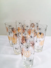 Load image into Gallery viewer, Federal Glass 22- Karat Gold and Black Retro Atomic Collins Glasses (Set of 7)
