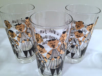 Load image into Gallery viewer, Gay Fad Signed Mid-Century Barbershop Quartet Glasses (Set of 8)
