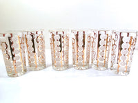 Load image into Gallery viewer, Mid-Century 22-Karat Gold &amp; White Chains of Love Glasses (Set of 6)
