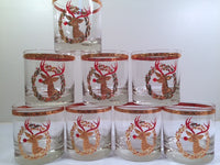 Load image into Gallery viewer, Culver Signed Mid-Century Rudolph The Red Nose Reindeer Old Fashion Glasses - Rare (Set of 8)
