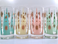 Load image into Gallery viewer, Fred Press Signed Mid-Century Pastel Atomic Burst Highball Glasses (Set of 8)
