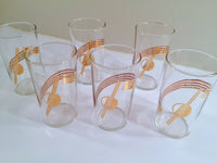 Load image into Gallery viewer, Mid-Century Art Deco Planet Glasses (Set of 6)
